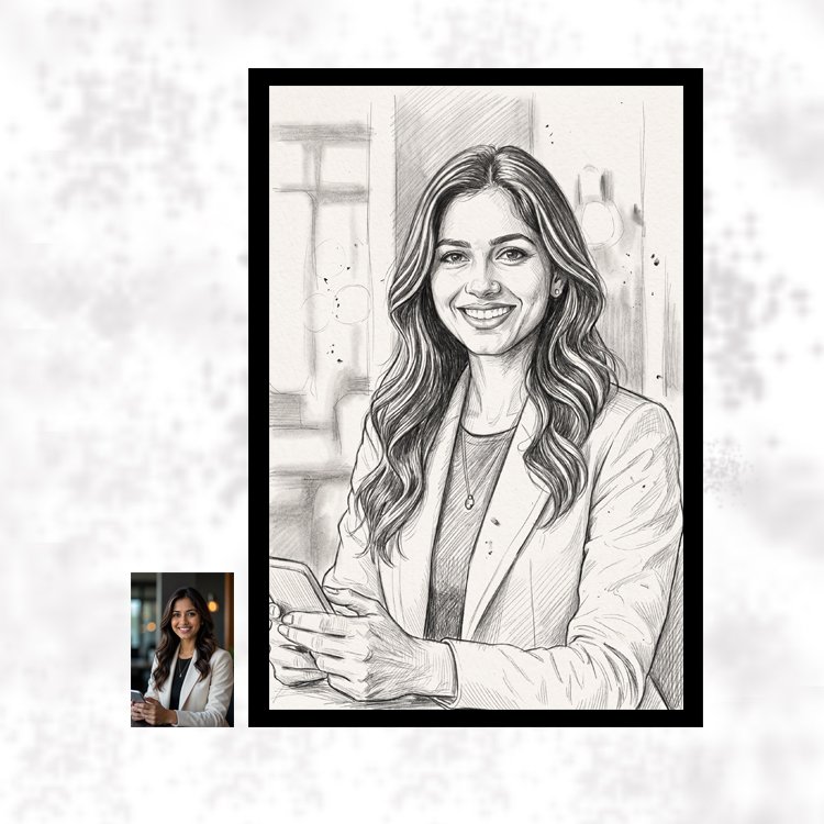 Custom Handmade Sketch Frame Display