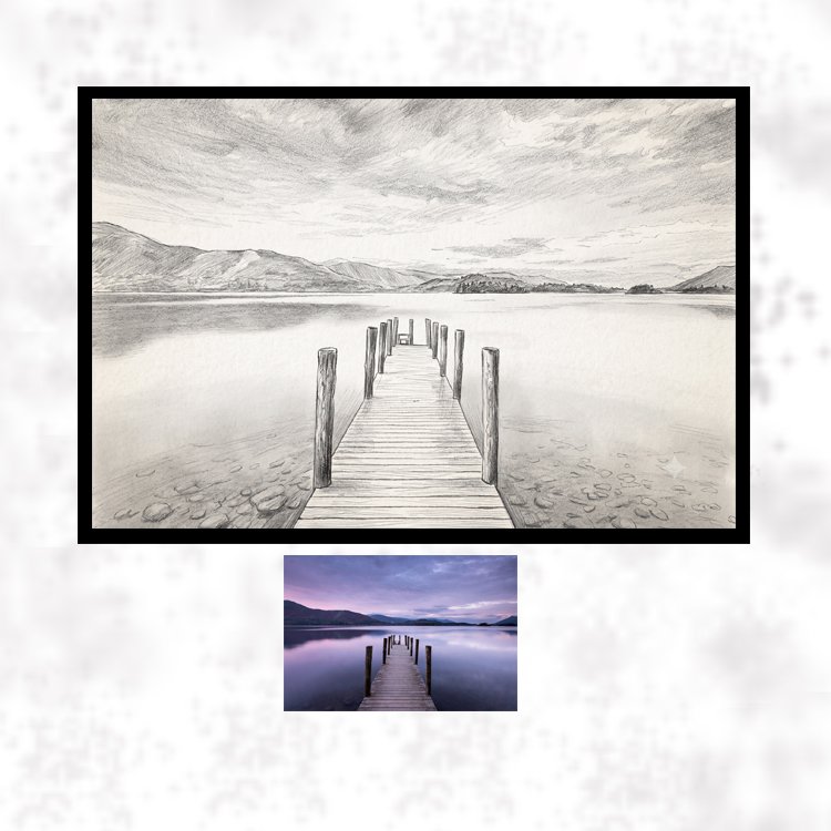 Custom Handmade Sketch Frame Display