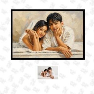 Couple Handmade Painting Frame Display