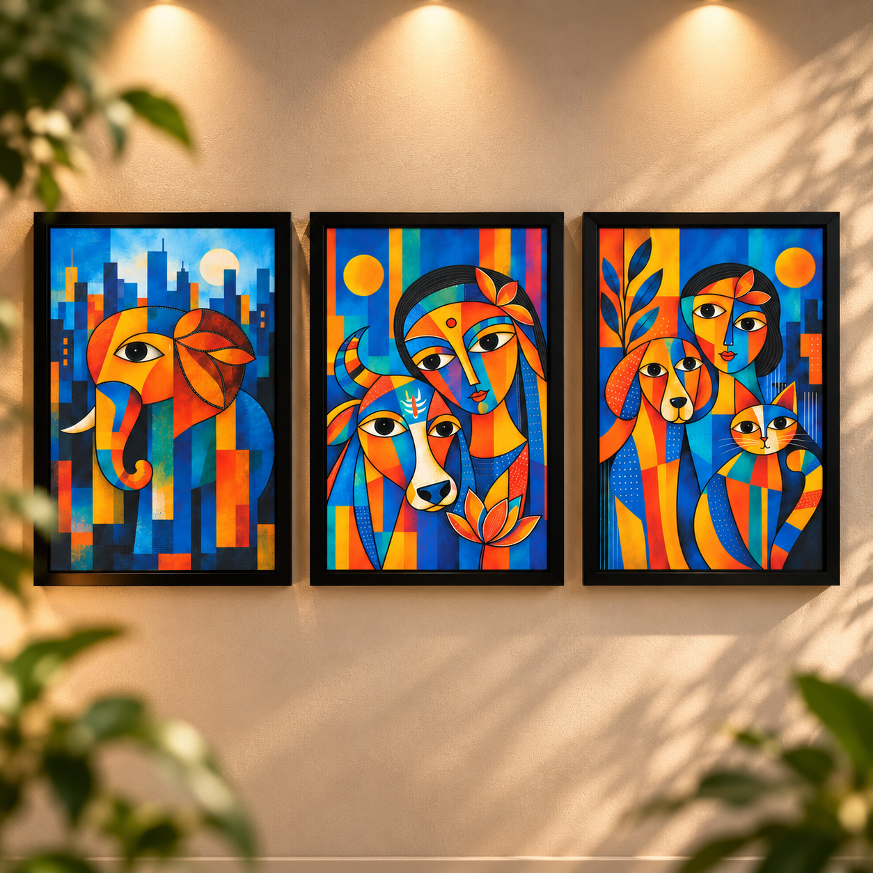 Colorful Geometric Animal and Figurative Art