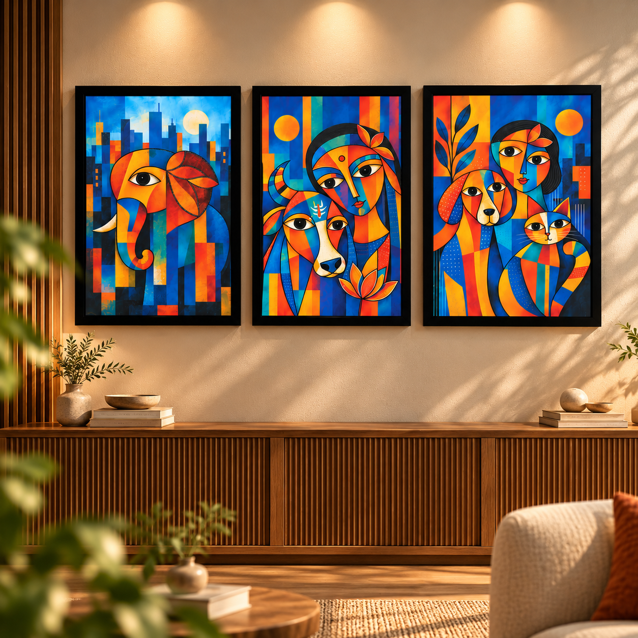 Colorful Geometric Animal and Figurative Art - Image 3