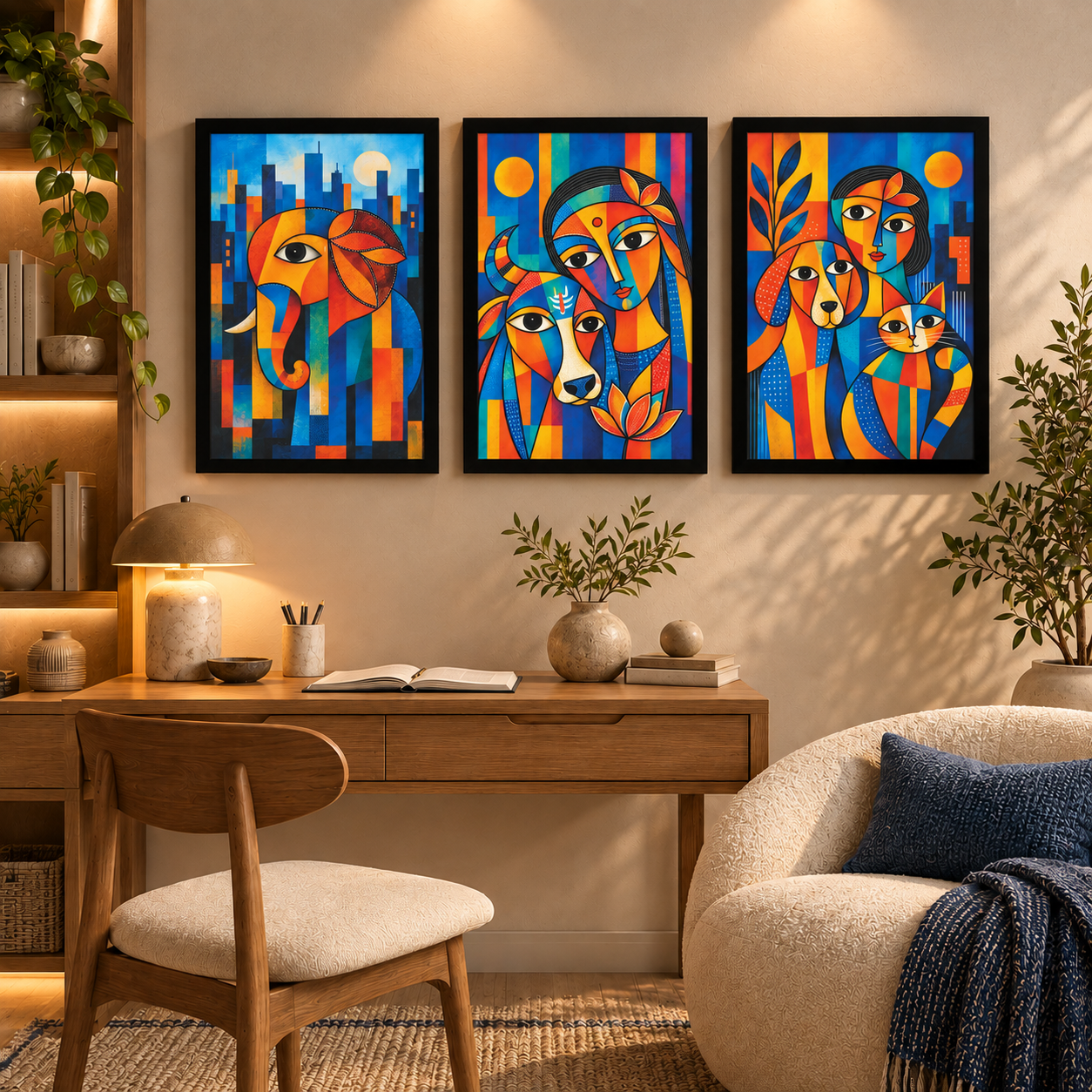 Colorful Geometric Animal and Figurative Art - Image 4