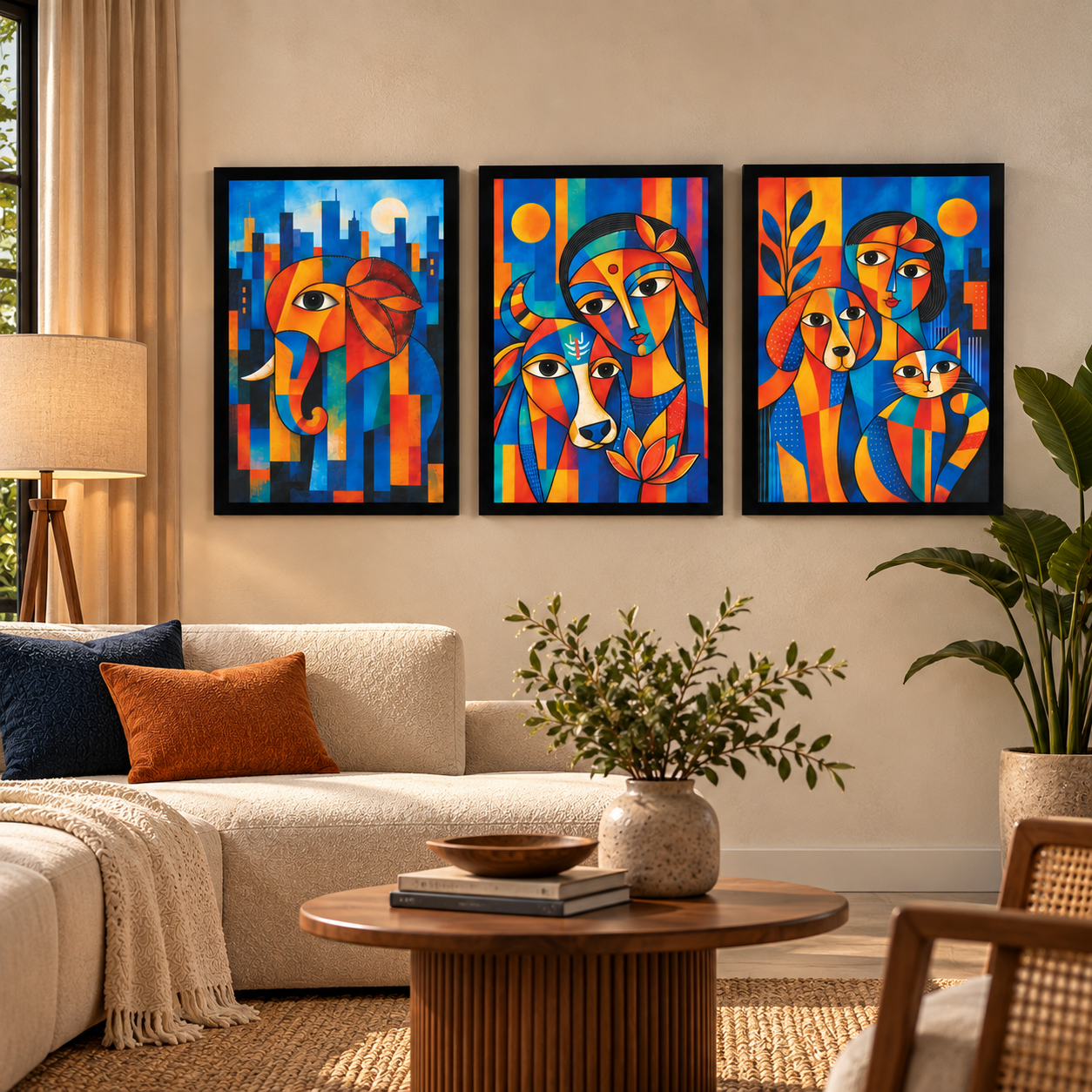 Colorful Geometric Animal and Figurative Art - Image 2